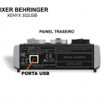KIT PODCAST PAINEL TRASEIRO MIXER BEHRINGER 302USB